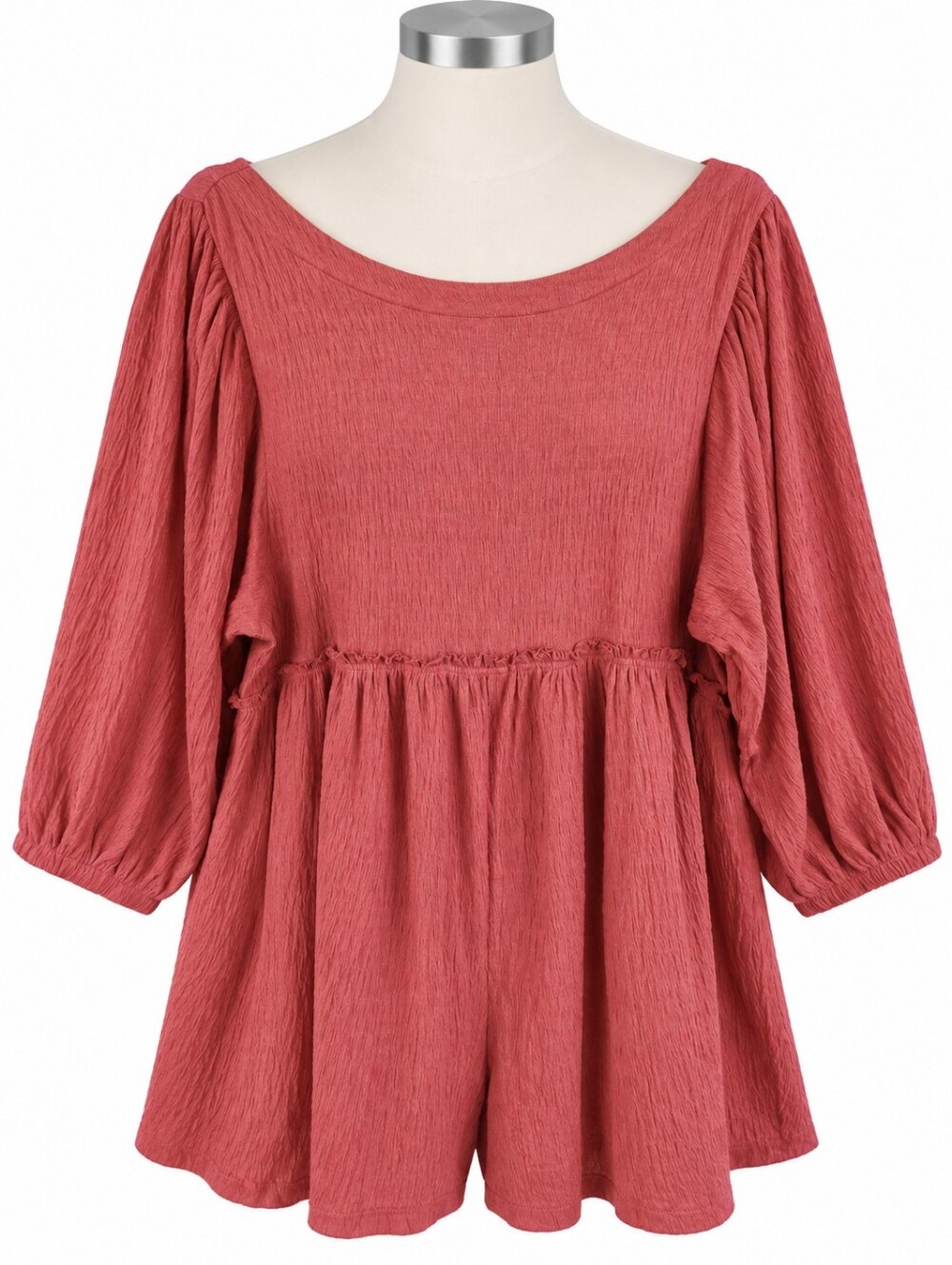 NWT Free People Beyond Obsessed Romper L Orange Gauze Babydoll Balloon Sleeve